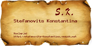 Stefanovits Konstantina névjegykártya